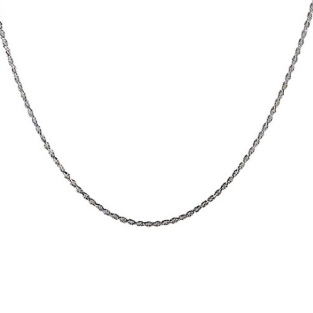Sterling Silver 22" Diamond Cut Rope Chain